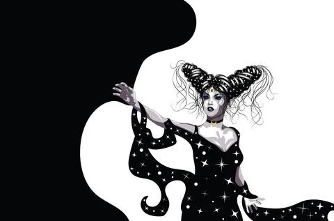 Nyx goddess of the night Stockillustratie