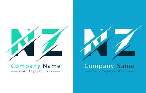 NZ Letter Logo Vector Design Concept Elements Illustrazione stock
