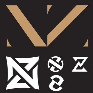 NZ logo set. letter based vector Stock Illustration