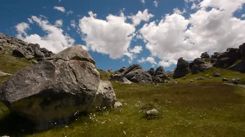 NZ Mountain Rocks Video stock 10728455