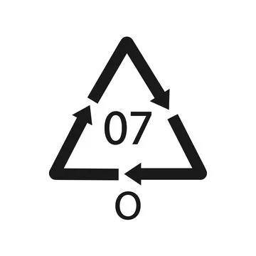O 07 recycling code symbol. Plastic recycling vector polyethylene sign. 스톡 일러스트