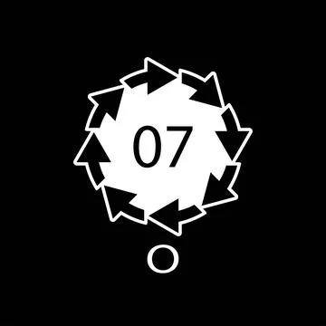 O 07 recycling code symbol. Plastic recycling vector polyethylene sign. Stock-Illustration