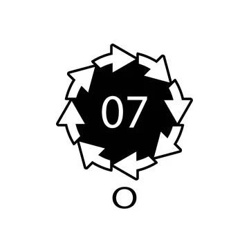 O 07 recycling code symbol. Plastic recycling vector polyethylene sign. Stock-Illustration
