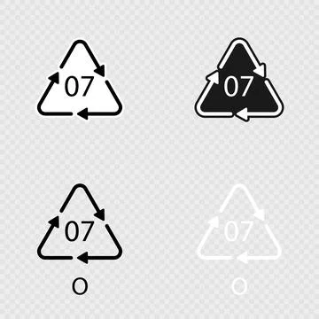 O 07 recycling code symbol set. Stock-Illustration