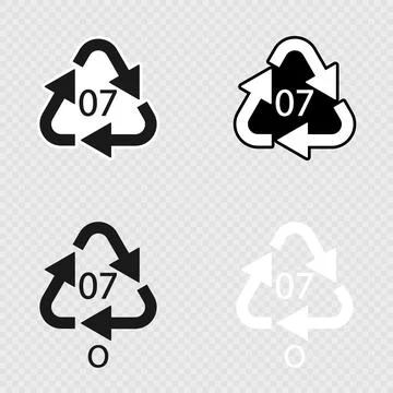 O 07 Recycling Code Symbol Set. Stock-Illustration