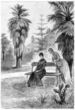O a bane or walking with Jane, vintage engraving. Stock Illustration