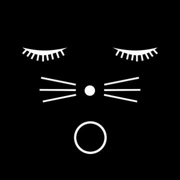 O Cat Black Stock Illustration