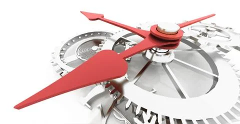O clock inside on white background Stock Illustration