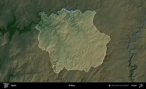 O Deza highlighted, Spain. Physical Stock Illustration