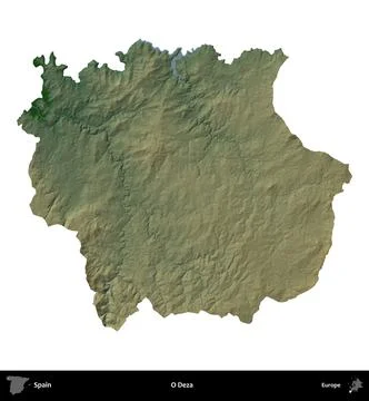 O Deza, Spain, isolated on white. Physical Stock Illustration