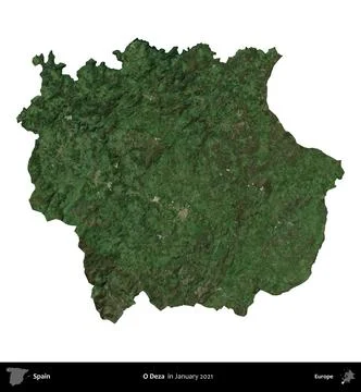 O Deza, Spain, isolated on white. Sentinel - World Cover Mosaic. January 2021 Stock Illustration