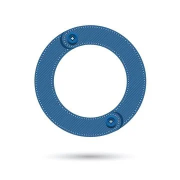 O font vector with blue Jeans on White background, Futuristic font, Cosmic, V Stock Illustration