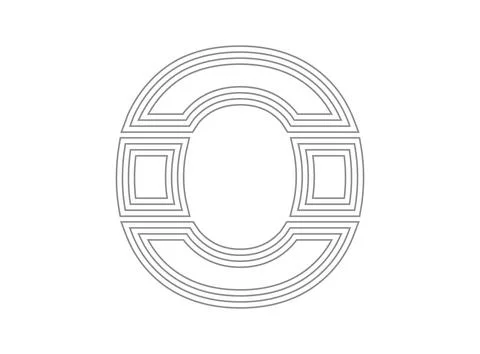 O font vector.  Condensed thin, Parallel stylize line letter. Thin monochrome Stock Illustration