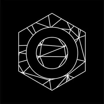 O geometric triangle blockchain font Stock Illustration