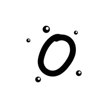 O hand drawn alphabet  vector design template illustration Illustrazione stock