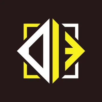 O I Initials quadrangle monogram with square Stockillustratie