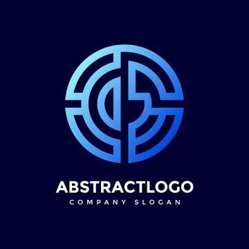 O letter circle vector icon, abstract wheel round logo template, point color Illustrazione stock