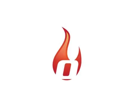 O letter flame logo Illustrazione stock