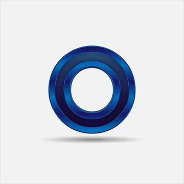 O letter with glitter rendering effect, blue color design, vector illustration Illustrazione stock