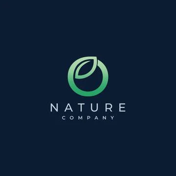 O Letter Leaf Logo Icon Design Vector Stock Illustration