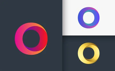 O letter logo 3d type logo Stock Illustration