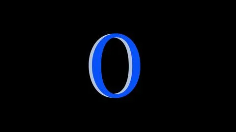 O letter logo loopable blue color black background Stock Illustration