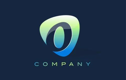 O Letter Logo. Oval Shape Modern Design Illustrazione stock
