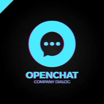 O letter logo, speech bubble negative space volume vector icon Stock Illustration