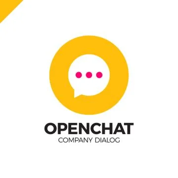 O letter logo, speech bubble negative space volume vector icon Stock Illustration