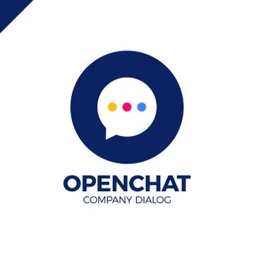 O letter logo, speech bubble negative space volume vector icon Stock Illustration