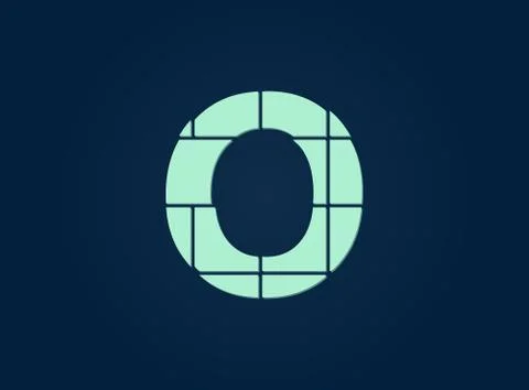 O letter logo, vector desing font.  Made of knife cut. For logo, brand label, Stock Illustration