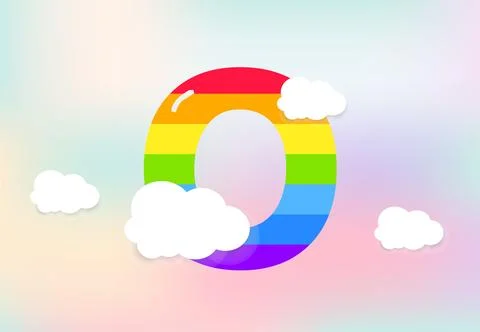 O Letter Rainbow patterns design, abstract rainbow letter for kids, love, f.. Stock-Illustration