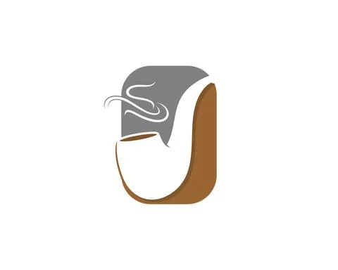 O Letter with smoking pipe inside the O letter Stock Illustration