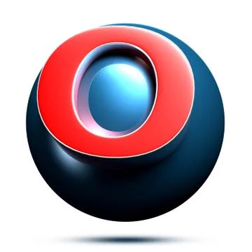 O logo isolated on white background illustration 3D rendering with clipping p Stock Illustration