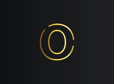O number logo, modern and elegant golden design. Eps10  vector illustration Stock Illustration