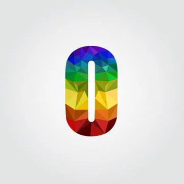 O Polygon alphabet colorful font style. Vector illustrationO Stock Illustration