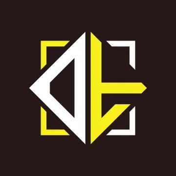 O T Initials quadrangle monogram with square Illustrazione stock