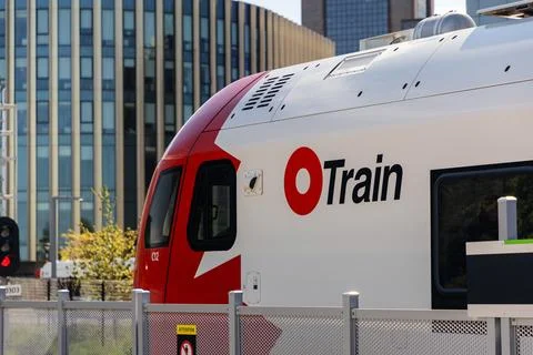O-Train light rail transit vehicle in Ottawa, Canada Stock Photos