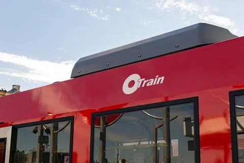 O-Train light rail transit vehicle in Ottawa, Canada Stock Photos