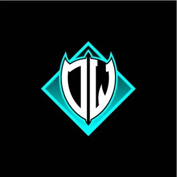 O W letter shield with square protection logo as a sweetener Stock Illustration