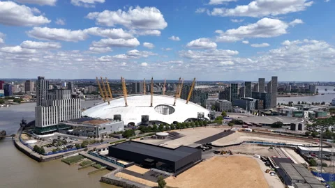The O2 and Docklands Stock Footage 341319605