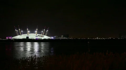 O2 Arena night long Stock Footage 874976