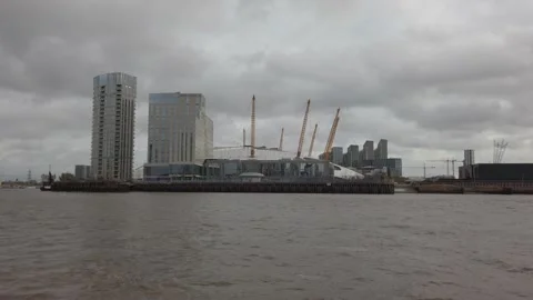 O2 Arena viewed from River Thames Stock Footage 143842717