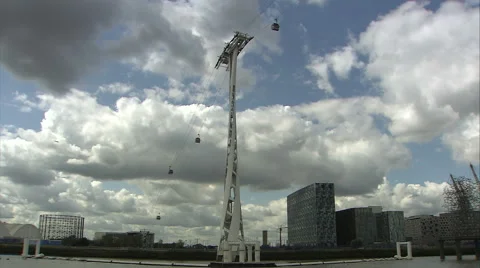 O2 Cable Car Mast Tracking Shot Stock Footage 43455236