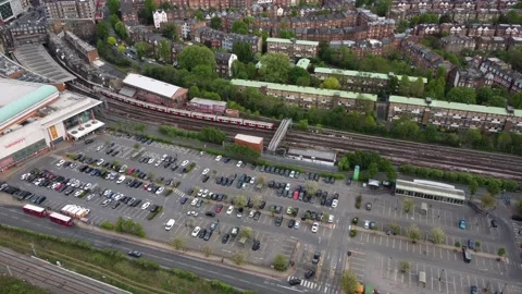 O2 Centre carpark, Homebase and shopping centre redevelopment, Finchley Road Video stock 200538088