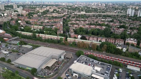 O2 Centre carpark, Homebase and shopping centre redevelopment, Finchley Road Stock Footage 202250682