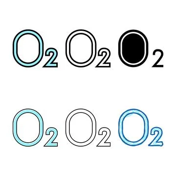 O2 oxygen color icon vector variety Stock Illustration