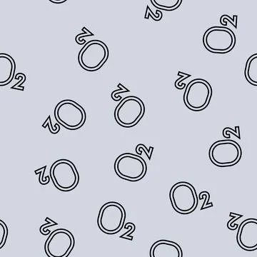 O2 oxygen line seamless pattern Stock Illustration
