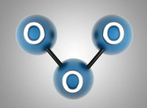 O3. ozone. Rendered 3d model. Stock Illustration