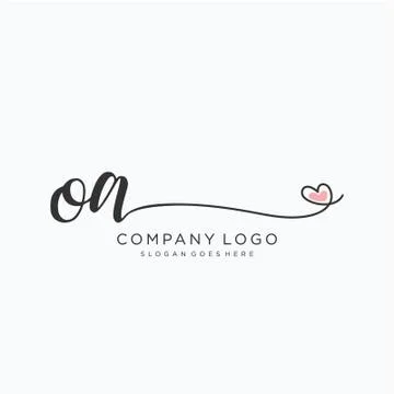 OA Initial handwriting logo design Stock Illustration